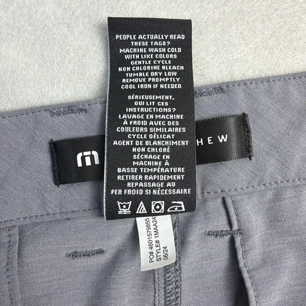 Travis Mathew Mens 35x32 Gray Comfort Stretch Casual Performance Golf Pants